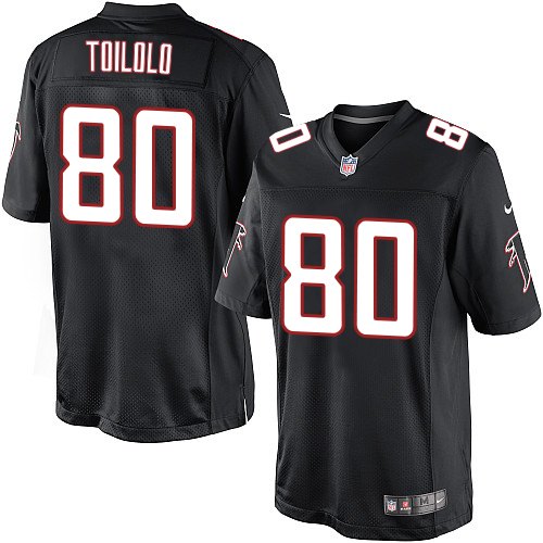 Men's Limited Levine Toilolo Nike Jersey Black Alternate - #80 NFL Atlanta Falcons